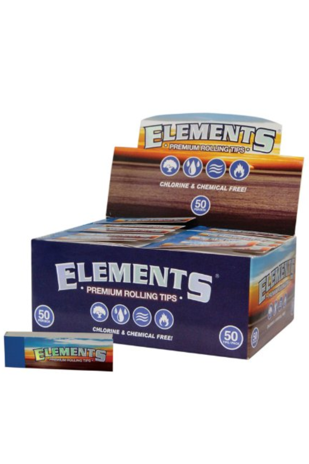 ELEMENTS PREMIUM ROLLING TIPS, BOX OF 50 x 50 BOOKLETS