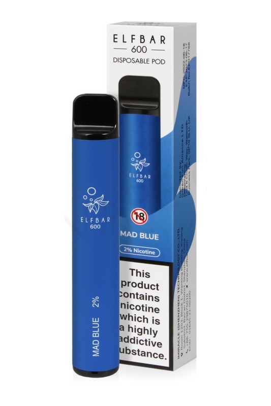 MAD BLUE ELF BAR 600 DISPOSABLE VAPE