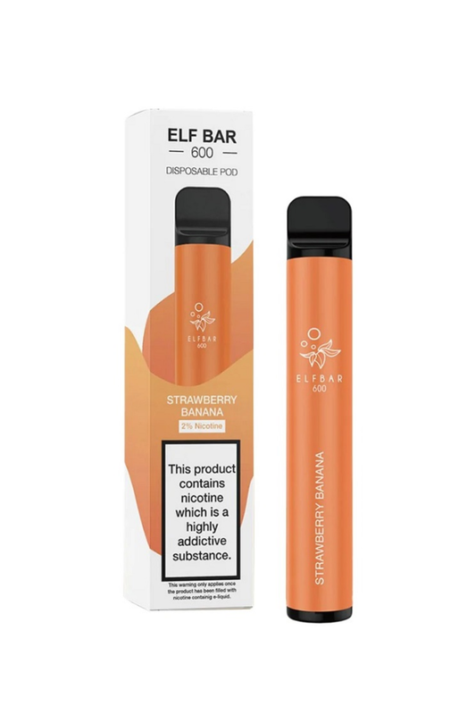 STRAWBERRY BANANA ELF BAR 600 DISPOSABLE VAPE