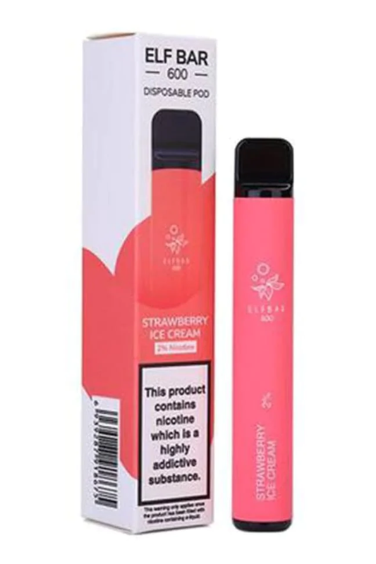 STRAWBERRY ICE CREAM ELF BAR 600 DISPOSABLE VAPE