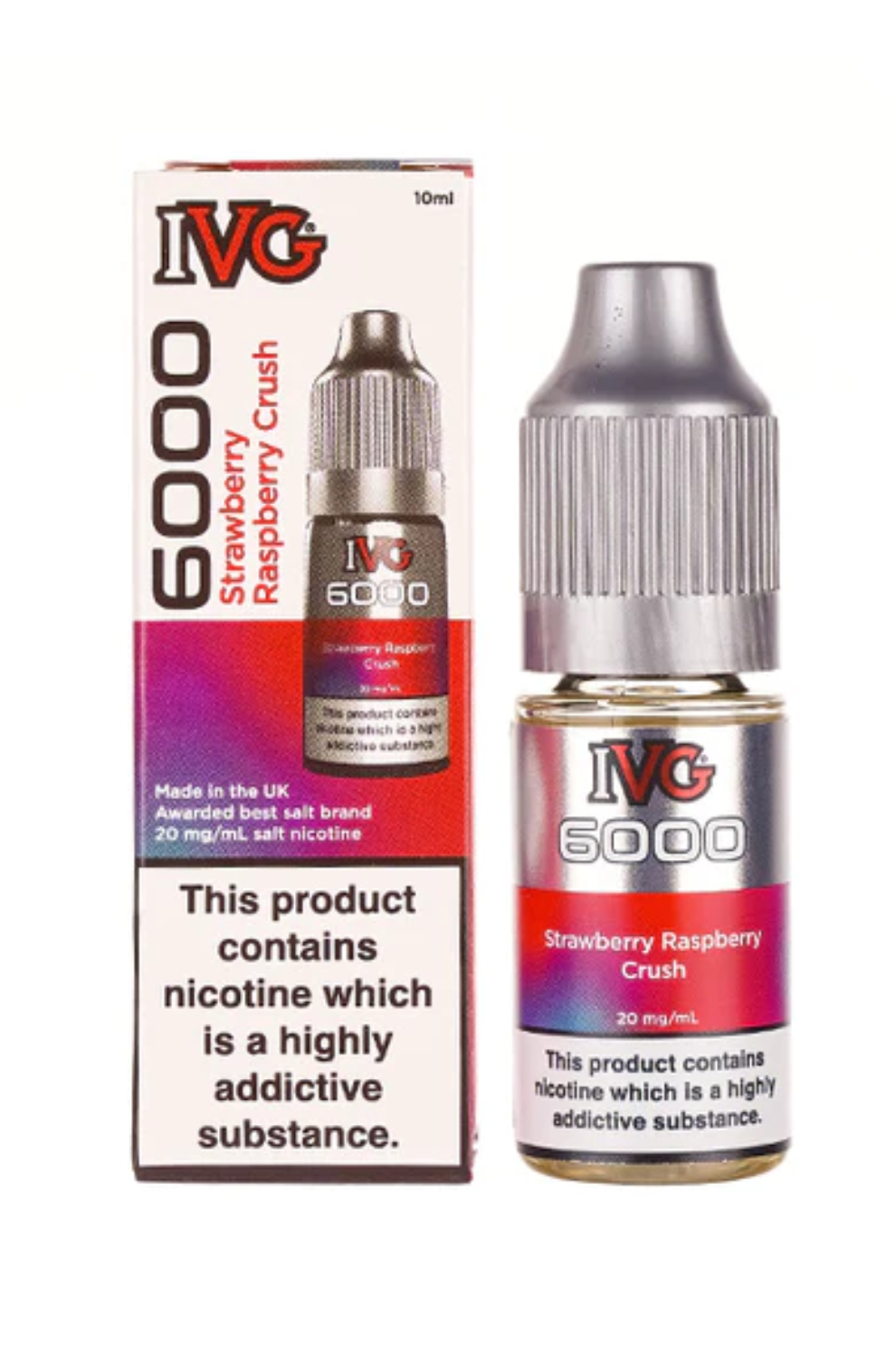 STRAWBERRY RASPBERRY CRUSH IVG 6000 NIC SALT E-LIQUID