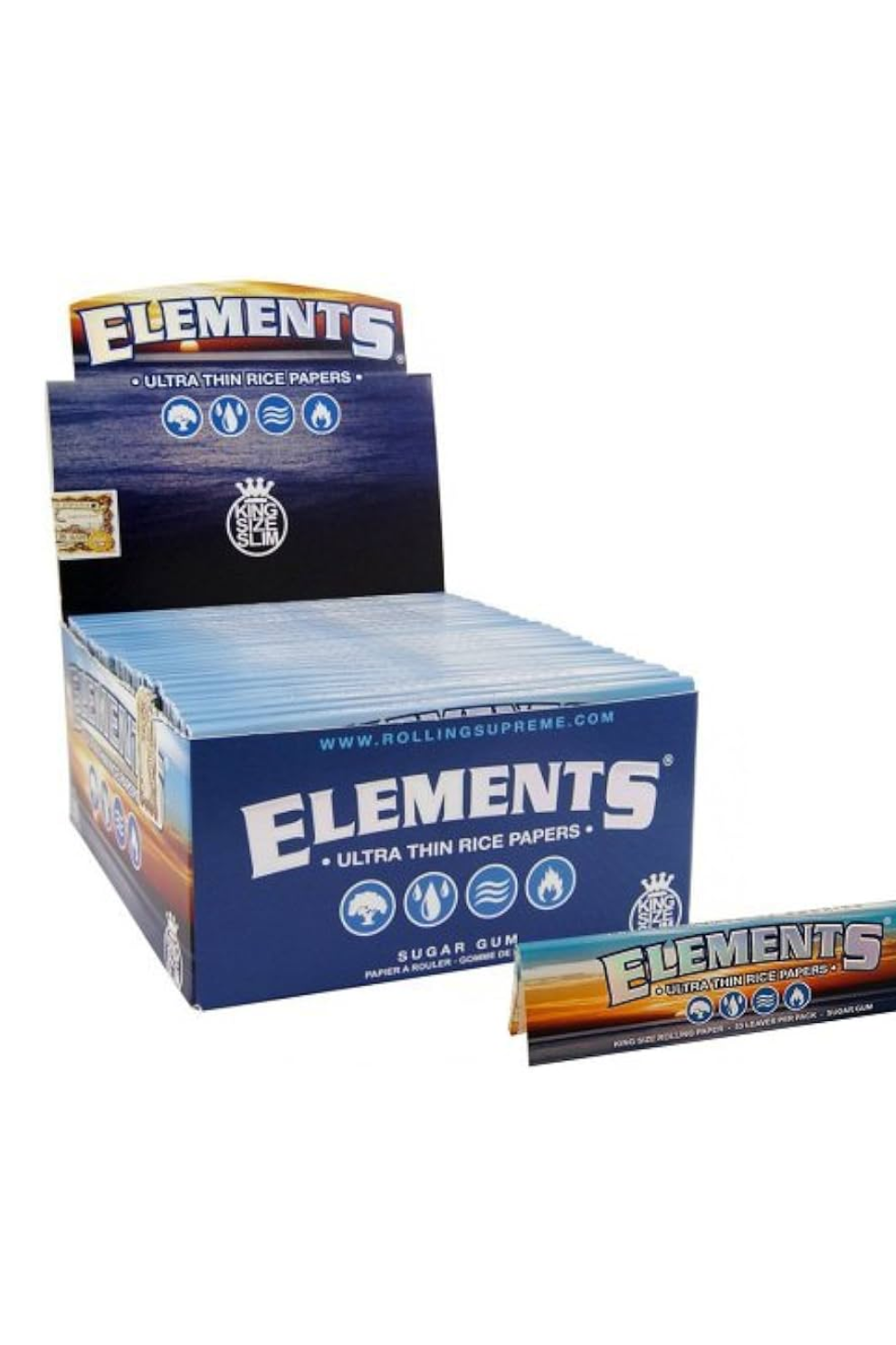 ELEMENTS ULTRA THIN RICE PAPERS, BOX OF 10 BOOKLETS